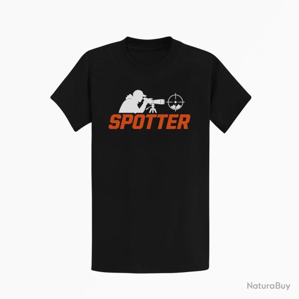 T-shirt Tir Sportif Spotter Tireur � la lunette Noir / Orange
