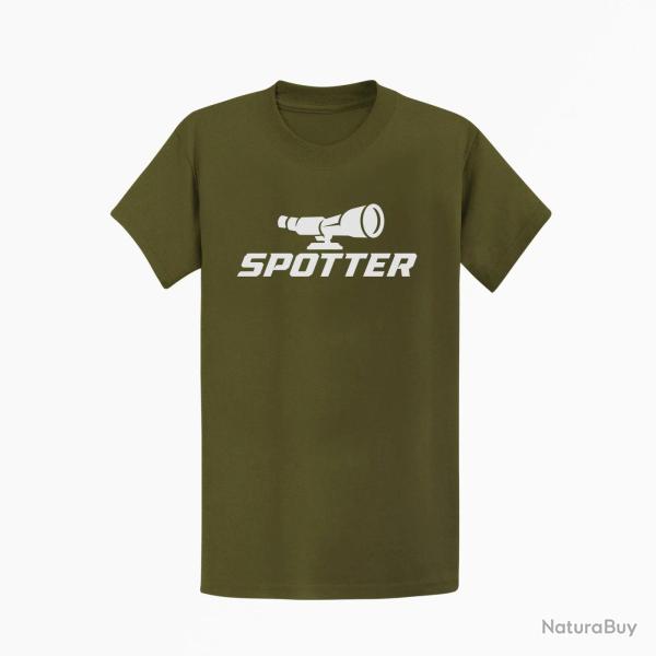 T-shirt Tir Sportif Spotter Longue-vue Kaki / Blanc