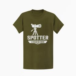 T-shirt Tir Sportif Spotter Le regard qui corrige Kaki / Blanc