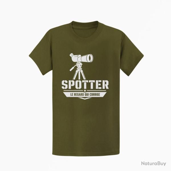 T-shirt Tir Sportif Spotter Le regard qui corrige Kaki / Blanc