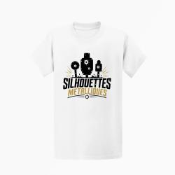 T-shirt Tir Sportif Silhouette m&eacute;tallique Blanc / Orange