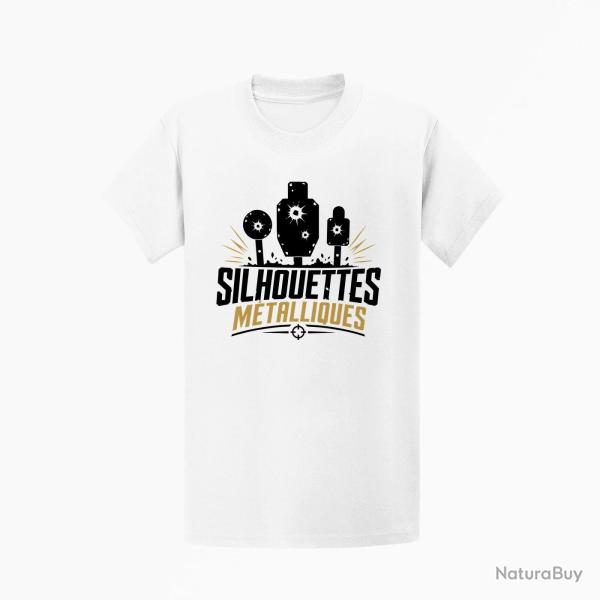 T-shirt Tir Sportif Silhouette m�tallique Blanc / Orange