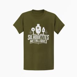 T-shirt Tir Sportif Silhouette m&eacute;tallique Kaki / Blanc
