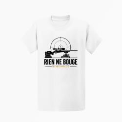 T-shirt Tir Sportif Rien ne bouge Benchrest Blanc / Orange