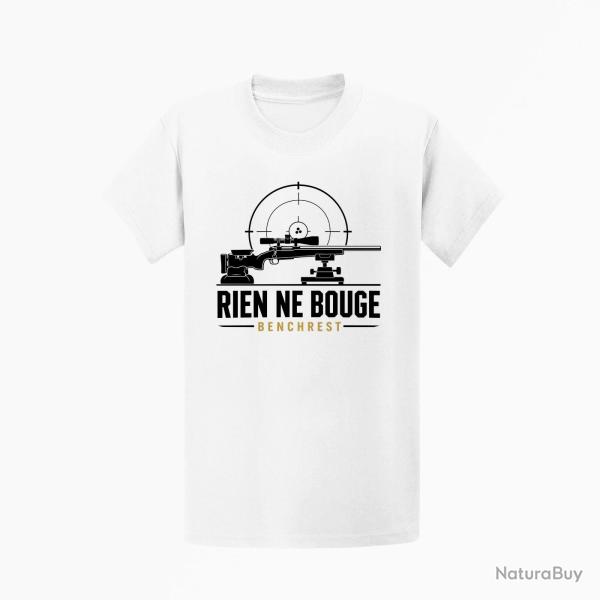 T-shirt Tir Sportif Rien ne bouge Benchrest Blanc / Orange
