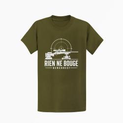 T-shirt Tir Sportif Rien ne bouge Benchrest Kaki / Blanc