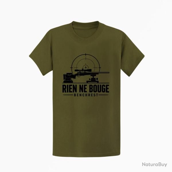T-shirt Tir Sportif Rien ne bouge Benchrest Kaki / Noir