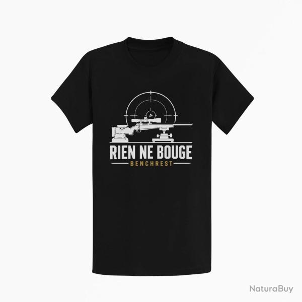T-shirt Tir Sportif Rien ne bouge Benchrest Noir / Orange