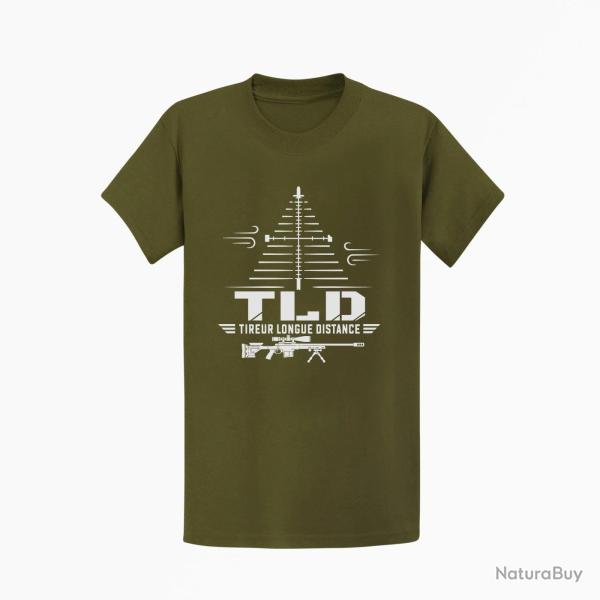 T-shirt Tir Sportif R�ticule sapin Tir longue distance Kaki / Blanc