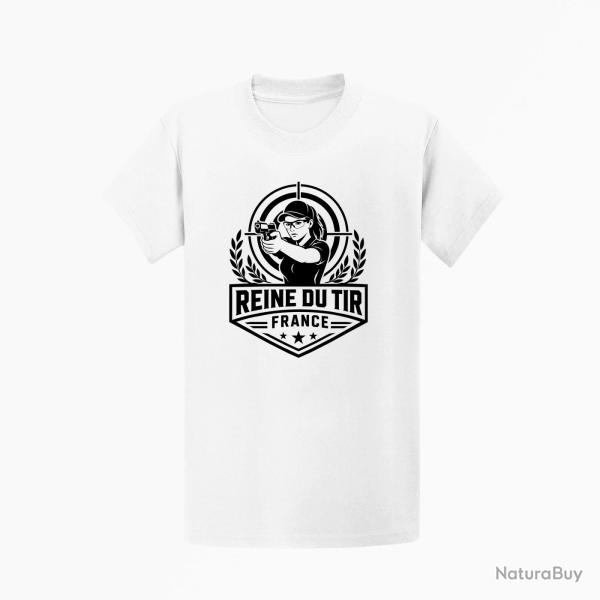 T-shirt Tir Sportif Reine du tir Blanc