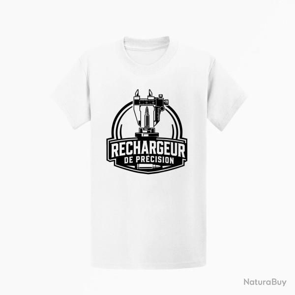 T-shirt Tir Sportif Rechargeur de pr�cision Blanc