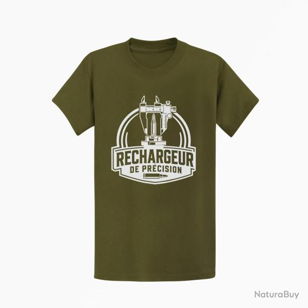 T-shirt Tir Sportif Rechargeur de pr�cision Kaki / Blanc