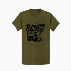 T-shirt Tir Sportif Rechargeur compulsif Presse et &eacute;tui Kaki / Noir