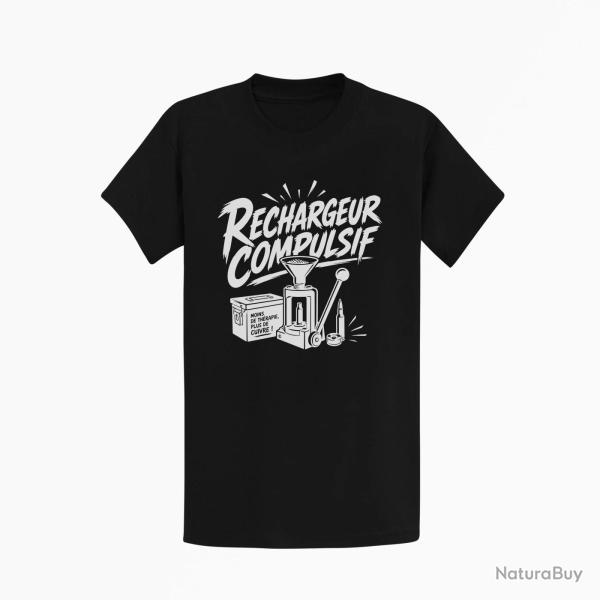 T-shirt Tir Sportif Rechargeur compulsif Presse et �tui Noir
