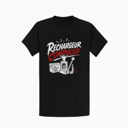 T-shirt Tir Sportif Rechargeur compulsif Presse et &eacute;tui Noir / Orange
