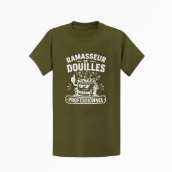 T-shirt Tir Sportif Ramasseur de douilles professionnel Kaki / Blanc