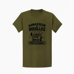 T-shirt Tir Sportif Ramasseur de douilles professionnel Kaki / Noir