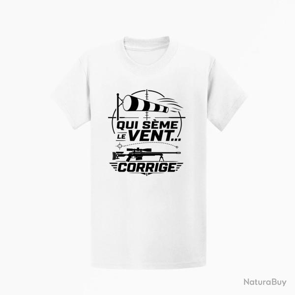 T-shirt Tir Sportif Qui s�me le vent corrige Blanc