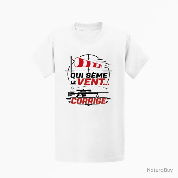 T-shirt Tir Sportif Qui s�me le vent corrige Blanc / Orange