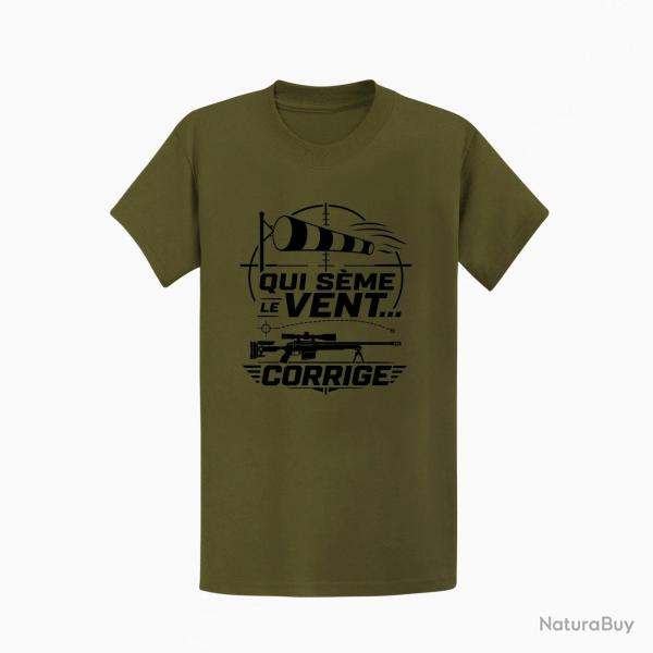 T-shirt Tir Sportif Qui s�me le vent corrige Kaki / Noir