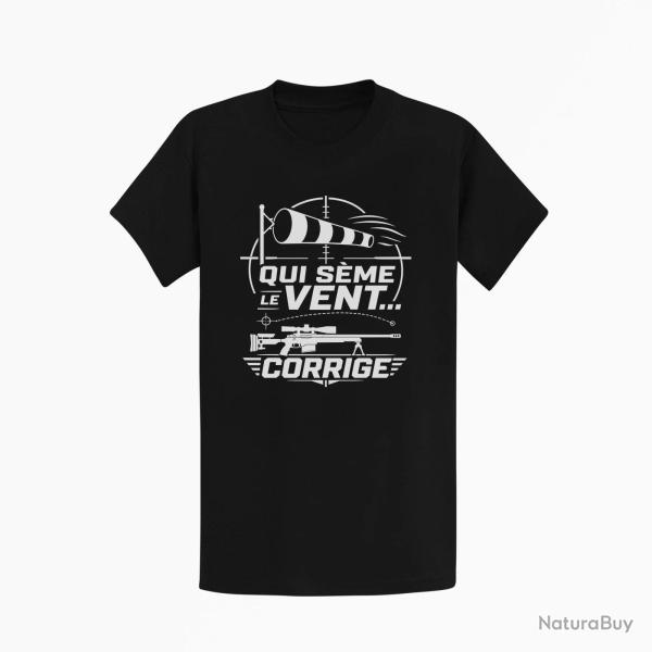T-shirt Tir Sportif Qui s�me le vent corrige Noir