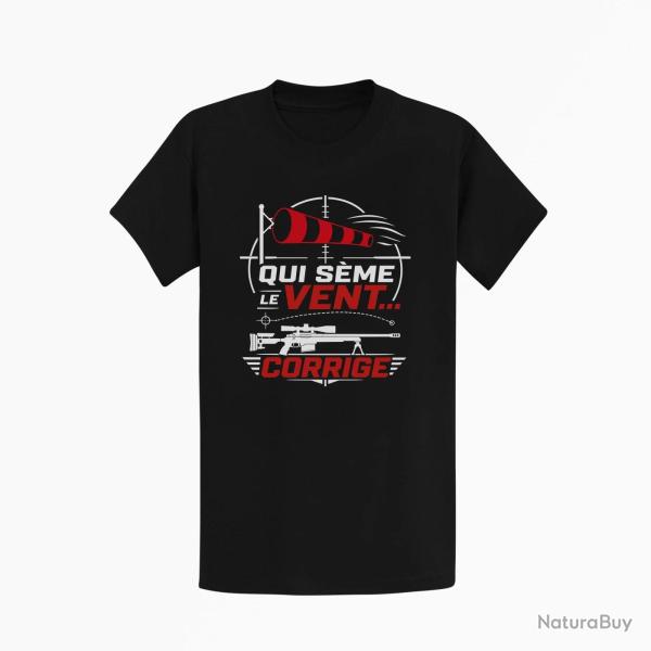 T-shirt Tir Sportif Qui s�me le vent corrige Noir / Orange