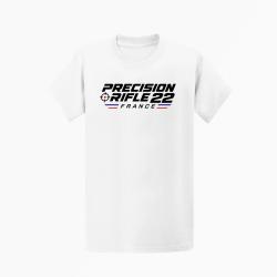 T-shirt Tir Sportif Precision Rifle 22 France Cible tricolore Blanc / Orange