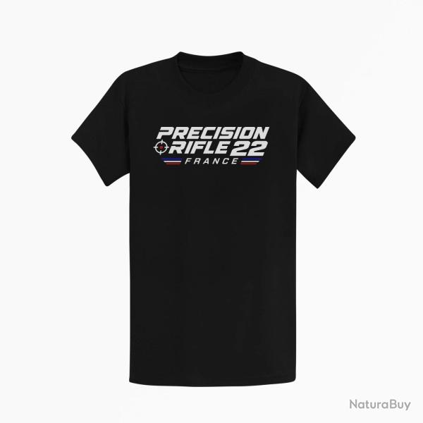 T-shirt Tir Sportif Precision Rifle 22 France Cible tricolore Noir / Orange