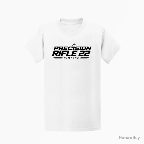 T-shirt Tir Sportif Precision Rifle 22 Rimfire Blanc