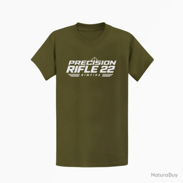 T-shirt Tir Sportif Precision Rifle 22 Rimfire Kaki / Blanc