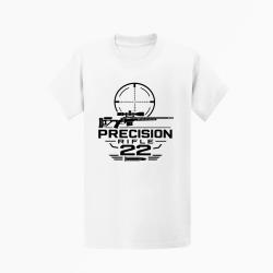 T-shirt Tir Sportif Precision Rifle 22 Cartouche Blanc