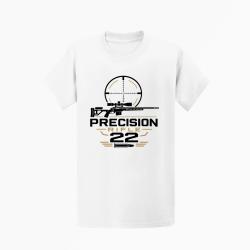 T-shirt Tir Sportif Precision Rifle 22 Cartouche Blanc / Orange