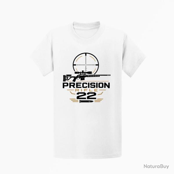 T-shirt Tir Sportif Precision Rifle 22 Cartouche Blanc / Orange