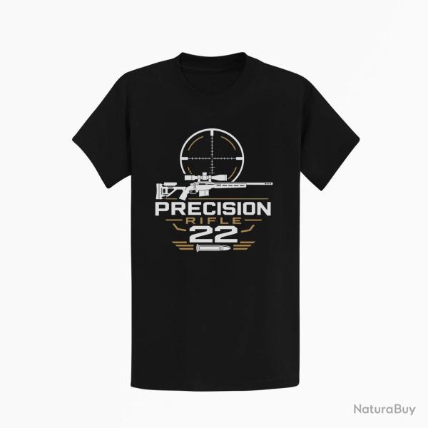 T-shirt Tir Sportif Precision Rifle 22 Cartouche Noir / Orange