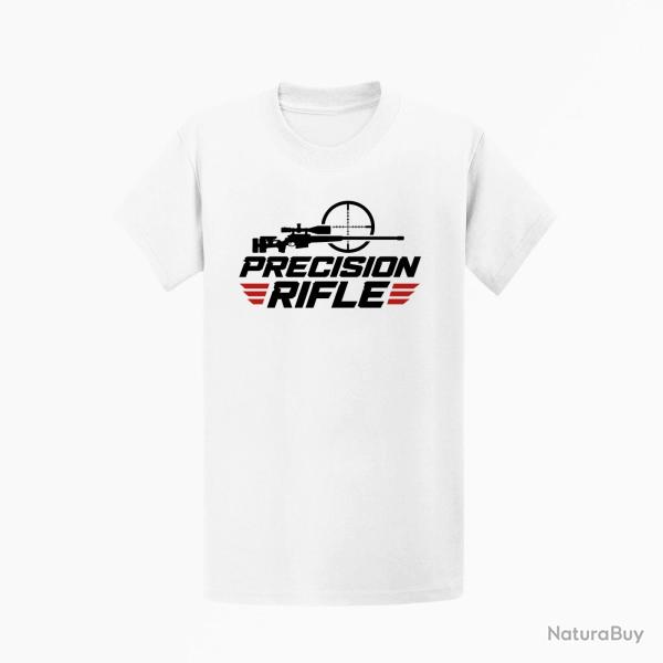 T-shirt Tir Sportif Precision Rifle Cible et carabine Blanc / Orange