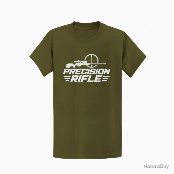 T-shirt Tir Sportif Precision Rifle Cible et carabine Kaki / Blanc
