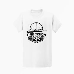 T-shirt Tir Sportif Precision Rifle 22 Blason montagne Blanc