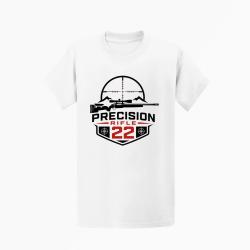 T-shirt Tir Sportif Precision Rifle 22 Blason montagne Blanc / Orange