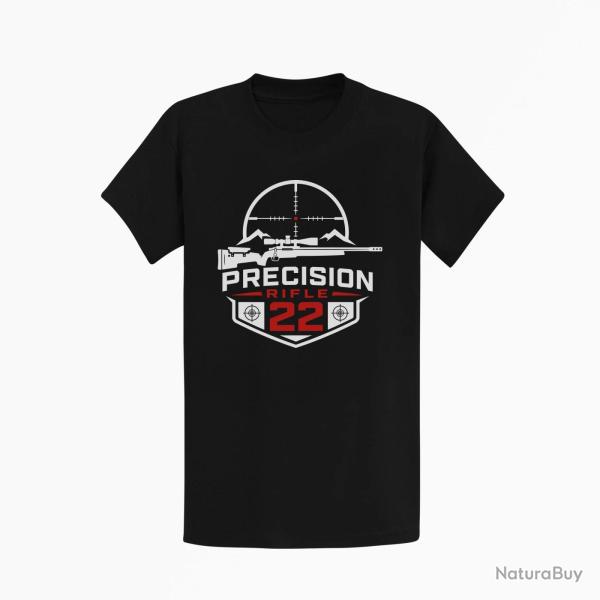 T-shirt Tir Sportif Precision Rifle 22 Blason montagne Noir / Orange