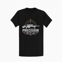 T-shirt Tir Sportif Precision Rifle Typographie Noir / Orange