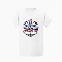 T-shirt Tir Sportif Pr&eacute;cision fran&ccedil;aise Blanc / Orange