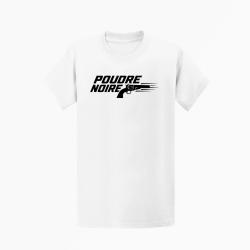 T-shirt Tir Sportif Poudre noire Typographie Blanc