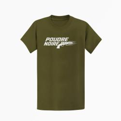 T-shirt Tir Sportif Poudre noire Typographie Kaki / Blanc