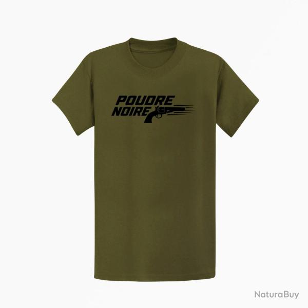 T-shirt Tir Sportif Poudre noire Typographie Kaki / Noir