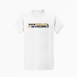 T-shirt Tir Sportif Plus de douilles que d'excuses Blanc / Orange