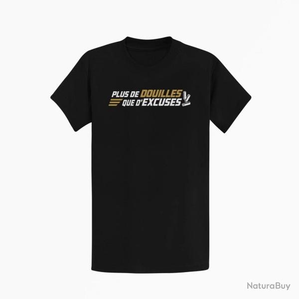 T-shirt Tir Sportif Plus de douilles que d'excuses Noir / Orange