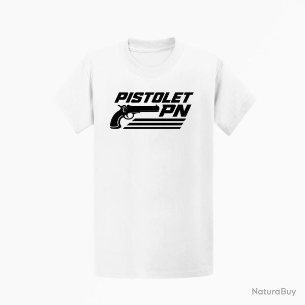 T-shirt Tir Sportif Pistolet PN Blanc