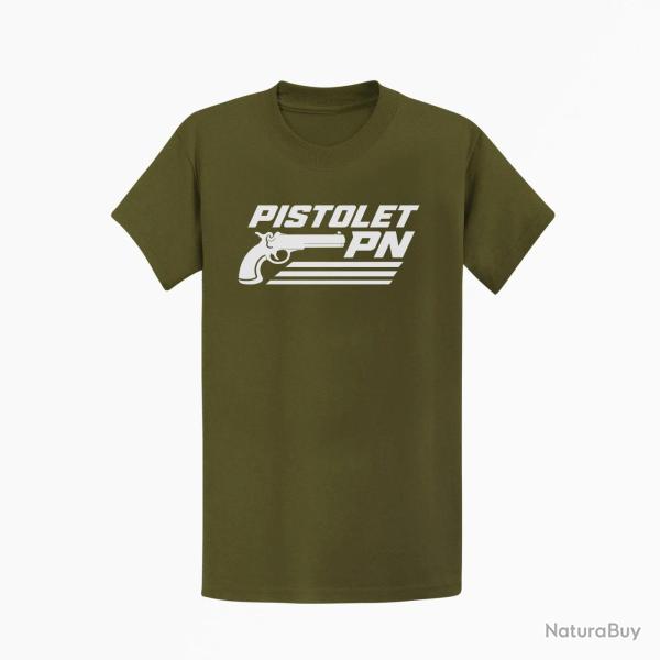 T-shirt Tir Sportif Pistolet PN Kaki / Blanc