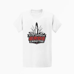 T-shirt Tir Sportif Petite cartouche, gros caract&egrave;re Blanc / Orange