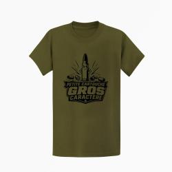 T-shirt Tir Sportif Petite cartouche, gros caract&egrave;re Kaki / Noir